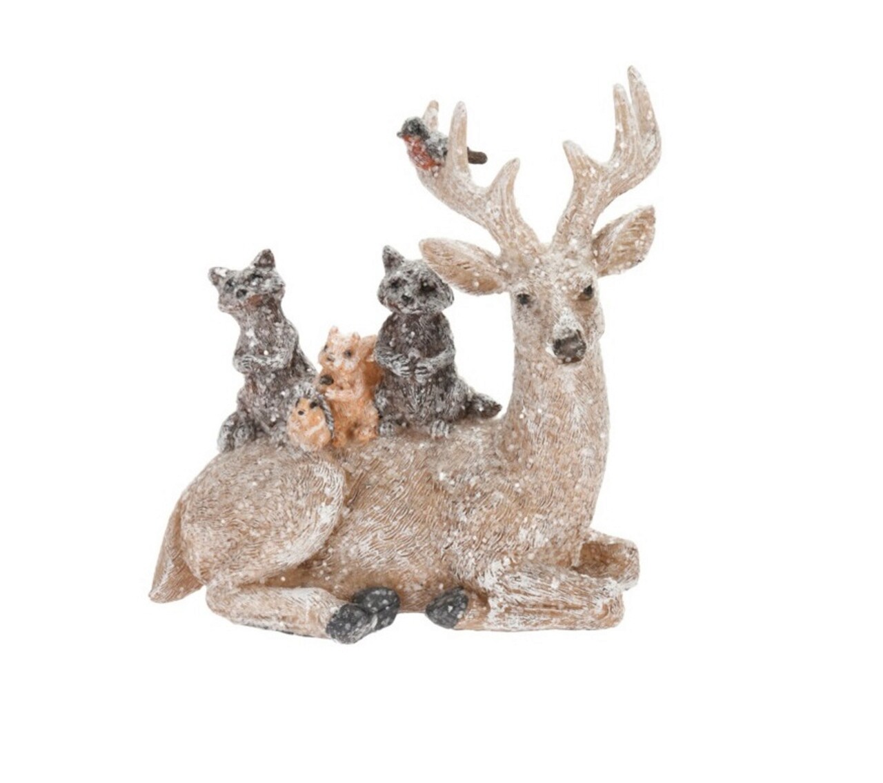 Decoratiune Reindeer, raccoon and squirrel, 13x7x15 cm, poliston - imagine 3